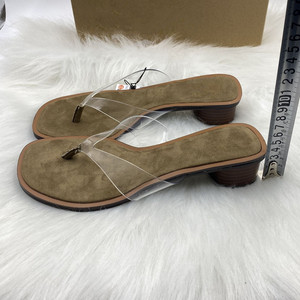 Nuevas Sandalias Casuales de Mujer con Tacón de Madera, Punta Redonda de PVC Transparente, Chanclas Cómodas para Dama - Product Image 2