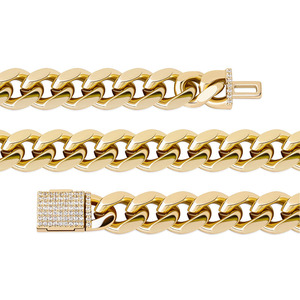Homme Bracelets En <span class=keywords><strong>Argent</strong></span> or en laiton 18k plaqué or Cubain Lien Chaîne Bracelets Pour Hommes Femmes Bijoux En Gros Cadeau - Product Image 3