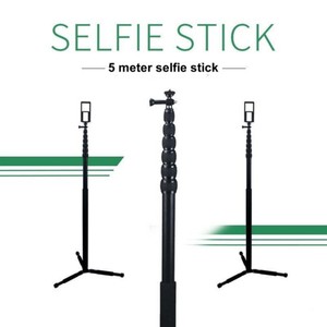 Perche à <span class=keywords><strong>selfie</strong></span> professionnelle pliable en aluminium pour vlog, extensible jusqu'à 5 m, avec adaptateur - Product Image 5