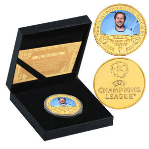 Ballon de football commémoratif pour pièce de monnaie avec gravure en fer électro-plaqué de Mbappe, Bellingham, Haaland, cadeau pour les fêtes - Product Image 4