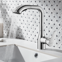 Robinet cascade en laiton à poignée unique, à un trou, pour lavabo de salle de bain, WC, vasque carrée, avec cartouche céramique