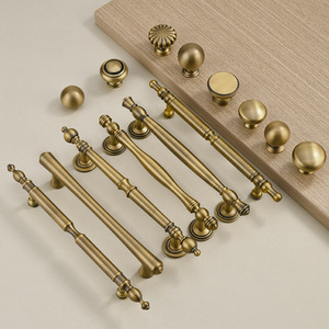 <b>Brass</b> Cabinet Handles Bar <b>Knobs</b> Traditional Style Durable For Cabinet <b>Doors</b> Drawers Wardrobes Modular Installation - Product Image 4