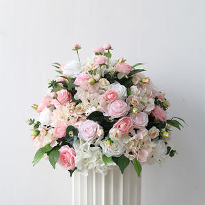 Boule de fleurs artificielle en soie pour décoration de table, idéale pour mariage, allée de cérémonie et photographie - Product Image 3