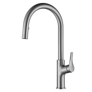 Jboyurn 304 Stainless Steel Kitchen Faucet Single Handle Pull Out <b>Spray</b> Deck <b>Mounted</b> Minimalist Style - Product Image 5