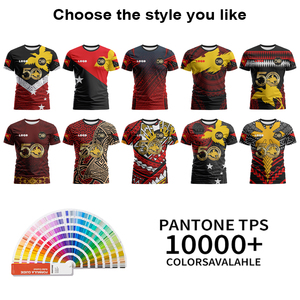 Camiseta con estampado tribal personalizado, camiseta Tok Pisin 50 Yia, camiseta transpirable de secado rápido con protección UV, camisetas de manga corta - Product Image 3