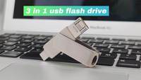 Clé USB 2 en 1 Type C, 16 Go, 32 Go, 64 Go, haute vitesse, USB 2.0, 3.1, clé USB pivotante, OTG