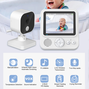Surveillance de la température vocale bidirectionnelle Musique <span class=keywords><strong>Berceuse</strong></span> Allaitement Timing Baby Monitor Baby Camera - Product Image 3