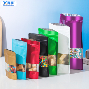 Sachet d'emballage en plastique mat coloré à bas prix, pochette refermable en aluminium avec fermeture éclair pour poudre protéinée et céréales - Product Image 1