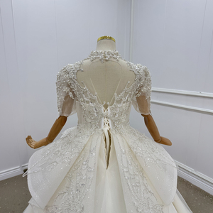Robe de bal de princesse de luxe Wn1802, longue, bouffante, ornée de perles et de dentelle, 100 % polyester, pour mariage, fête d'anniversaire, Jancemebr - Product Image 6