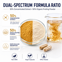 Capsules d'extrait de champignon crinière de lion à marque privée OEM, Hericium Erinaceus, haute teneur en bêta-glucane, soutien de la concentration et de la mémoire pour adultes
