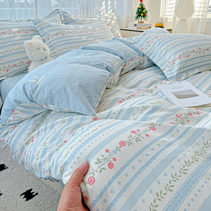 Juego de Ropa de Cama para Bebé Clase A, 100% Algodón, Estampado Floral, Juego de Cuatro Piezas, Primavera 2026, Teñido Reactivo Twill - Product Image 3