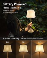Moderne Wiederaufladbare LED-Tischlampe mit Stoffschirm, Kabellose Batterie E14 Leuchte mit Touchfunktion, Ideal zur Dekoration von Esstischen und Schlafzimmern
