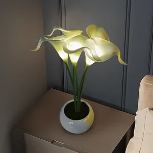 ZUNGUANG New Design Cute Flower Table Lamp Pink USB Modern Restaurant Bedside Dining Room 3W LED Desk Light