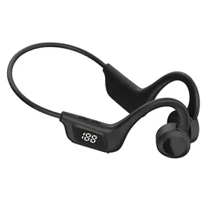 Conduction osseuse sport casque Bluetooth sans fil bande d'oreille sans entrée affichage numérique carte mémoire enfichable casque Bluetooth