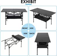 WoQi table pliante japonaise réglable en hauteur, grand poteau pliable en aluminium de luxe bureau de camping