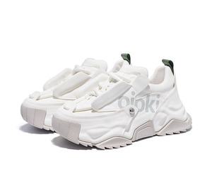 Chaussures de <span class=keywords><strong>skate</strong></span> en cuir de vache véritable, baskets plateforme à semelle épaisse, augmentant la hauteur de 5 cm, style streetwear décontracté, chaussures de <span class=keywords><strong>skate</strong></span> unisexes - Product Image 1