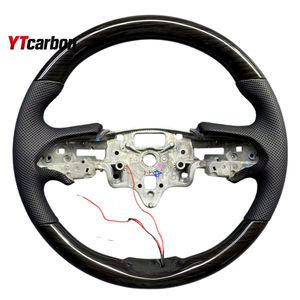 Volante de Cuero y Madera Personalizado de Estilo Vintage YTcarbon para ATS <span class=keywords><strong>CTS</strong></span> ELR V Black Wing, Accesorios Interiores para Automóviles - Product Image 2