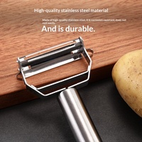 Râpe manuelle multifonctionnelle 2-en-1 en acier inoxydable à double extrémité, éplucheur de fruits et trancheuse de pommes de terre/concombres, directement de l'usine