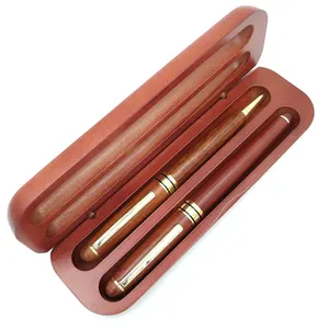 Natural Wood Gift Box Rosewood Pen Case Environmental Protection Pencil Case for 2pens