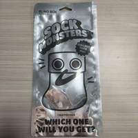 Pochette d'emballage blindée anti-humidité en PET/PE à trois soudures latérales avec trou de suspension et logo personnalisé pour chaussettes, faible MOQ