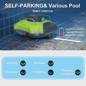 Limpiador Robótico Inalámbrico para Piscinas W001, Batería de Litio de 5000 mAh, Área de Limpieza de 85 cm, Motor Dual, Autoestacionamiento, para Piscinas Elevadas - Product Image 5