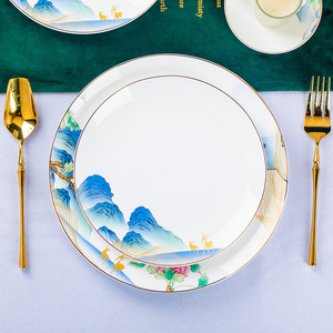 ชุดอาหารเซรามิก 60 ชิ้น ลายดอกไม้ร้องเพลงนก ลายทอง สำหรับ 10 ที่  ผลิตจากโรงงาน ขายส่ง - Product Image 5