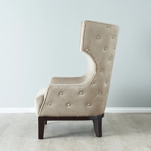 Nouveautés Chaise moderne en velours beige Accent Lounge Home Chair Chaise de salon occasionnel Hotel Arm Chair - Product Image 4