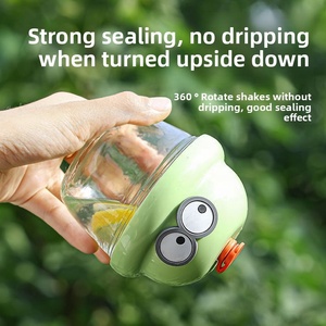 2025 nouveauté Mini mignon dessin animé bouteille d'eau en verre pour enfants été lait café tasse à boire directe avec paille de haute qualité - Product Image 3