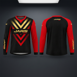 เสื้อเจอร์ซีย์ BMX แขนยาว พิมพ์ลายแบบซับลิเมชั่น สำหรับแข่งรถมอเตอร์ครอส ผลิตจากโพลีเอสเตอร์ 100% ชุดทีม Jaris Pro - Product Image 2