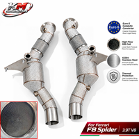 Tuyau catalytique avant KM SS304 Euro 6 pour Ferrari F8 Spider 3.9T V8 – Amélioration du système d'échappement sport haute performance