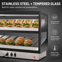 Chauffe-Plats Électrique de Comptoir à 2 Niveaux de Haute Qualité pour Restaurants – Idéal pour Hamburgers et Autres Plats