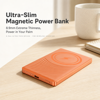 Nouvelle Batterie Externe Magnétique Ultra Sans Fil 15W 5000mAh 2026, Sortie Sans Fil 5W, Sortie PD Type-C 22.5W, Entrée PD Type-C 18W