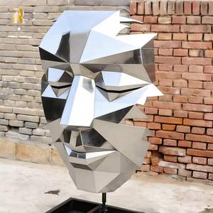Sculpture de <span class=keywords><strong>visage</strong></span> abstraite en acier inoxydable personnalisée RELONG pour la décoration d'art moderne en extérieur - Product Image 2