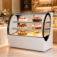 Lemari Pendingin Showcase Kue Komersial dengan Kaca Lengkung, Kabinet Display, Pasokan Pabrik OEM