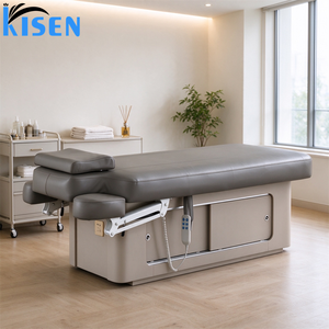 Cama de Tratamiento Eléctrica de Lujo Kisen, Diseño Tradicional en Cuero Sintético, Mesa de Masaje Facial para Salón de Belleza, 2 Motores - Product Image 2