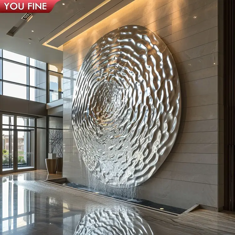Лобби отеля Настенный декор большая скульптура из нержавеющей стали