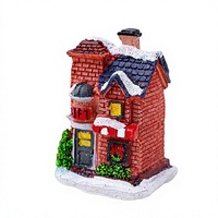 Décorations de Noël Lumineuses Petite Maison Scintillante en Résine, Ornement Micro-Paysage, Figurine Maison de Neige Illuminée pour Noël