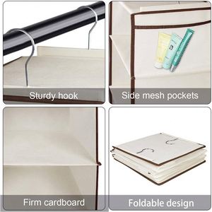 <b>Shelves</b> Hanging Organizer 6-<b>Shelf</b> Collapsible Hanging Closet Organizer with 6 Side Pockets Closet Hanging <b>Shelves</b> - Product Image 4