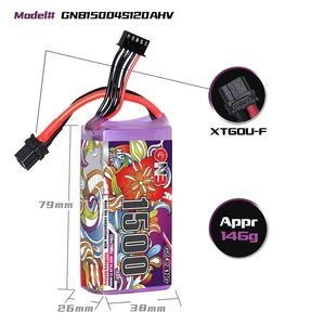 GAONENG GNB 4s 1500MAH 15.2V 120C XT60 HV高压LiHV无人机FPV轻量级比赛赛车包 - Product Image 2