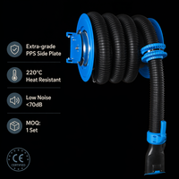Carrete de manguera de escape ajustable en altura con aprobación CE ISO, boquilla plateada y abrazadera dorada para taller de garaje 1YW OEM personalizado