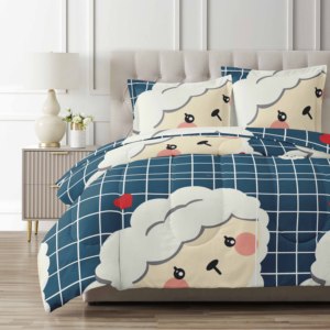 Lenzuola di alta qualità in poliestere colorato squisita copertura trapunta con stampa formato singolo blu Set di <span class=keywords><strong>trapunte</strong></span> tessili per la casa - Product Image 6