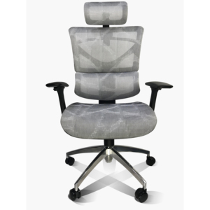 <span class=keywords><strong>Chaise</strong></span> de bureau <span class=keywords><strong>pivotante</strong></span> en maille à dossier haut de gamme <span class=keywords><strong>grise</strong></span> moderne avec appui-tête, hauteur réglable, mécanisme papillon - Product Image 6