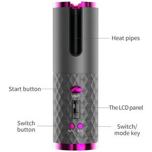 Fer à boucler automatique portable sans fil rechargeable par USB, boucleur rotatif automatique en céramique, appareil de coiffure - Product Image 3