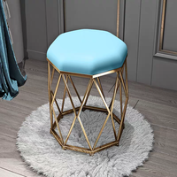 Tabouret de coiffeuse rond en cuir PU de luxe, design contemporain, léger et durable, mobilier portable pour la maison