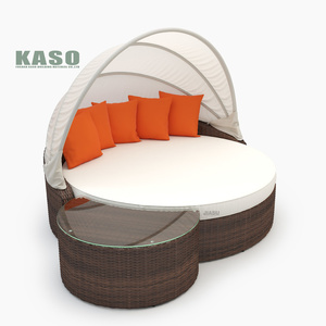 Garden Day Bed Pool Furniture Round Rattan Wicker Rope Aluminum Sun Bed Beach <strong>Daybed</strong> <strong>With</strong> <strong>Canopy</strong> Patio Cabana <strong>Outdoor</strong> <strong>Daybed</strong> - Product Image 5