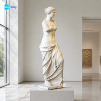 Statue de jardin carrée grande taille, moderne, personnalisée, en marbre blanc, sculpture artisanale de figure occidentale en pierre pour extérieur