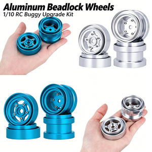 Roues Beadlock en aluminium en gros pour buggy RC 1/10 compatibles <span class=keywords><strong>Tamiya</strong></span> Frog <span class=keywords><strong>Grasshopper</strong></span> Hornet Sand Scorcher - Couleur personnalisée - Product Image 1