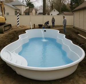 Piscina de Fibra de Vidrio FRP Moldeada a Medida, Piscina Familiar Prefabricada para Jardín Trasero, para Viviendas Residenciales - Product Image 4