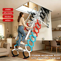 Klappbare Dachbodenleiter, Deckenmontierte Leiter für den Hausgebrauch, Elektrische Fernbedienbare Dachbodenleiter