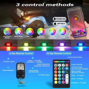 Universal Fit 8PCS RGB LED Underglow Lights 16M <span class=keywords><strong>Colores</strong></span> IP67 Impermeable Car Neon Kit Off-Road Chasis Light para <span class=keywords><strong>Jeep</strong></span> Truck - Product Image 5